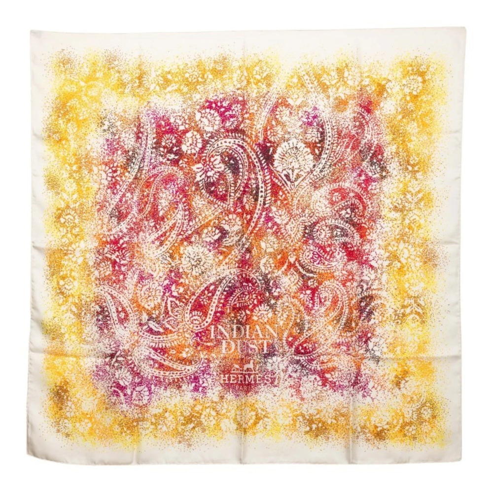 HERMES Cream Silk Scarf